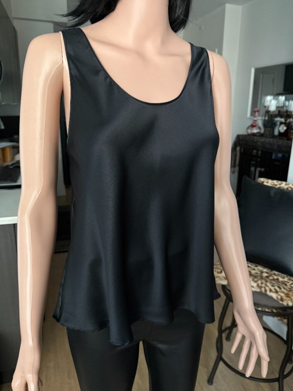 VICTORIA’S SECRET Black Satin Ribbon Top | Tie-Back Closure | M | NWT
